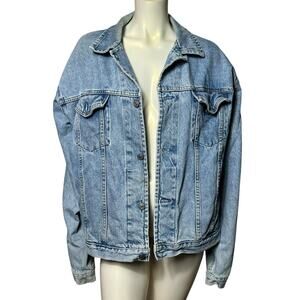 Vintage GAP Denim Jacket Classic Oversized Light Wash Made in USA Size XL 90s
